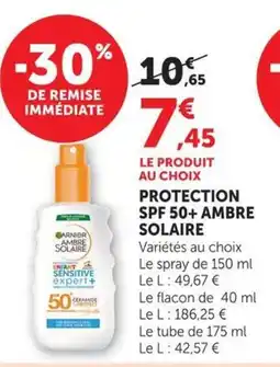 U Express Protection spf 50+ ambre solaire offre