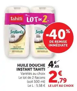 U Express Huile douche instant tahiti offre