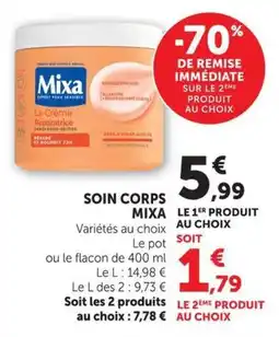U Express Soin corps mixa offre