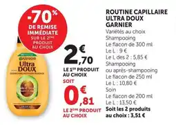 U Express Routine capillaire ultra doux garnier offre