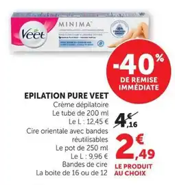 U Express Epilation pure veet offre