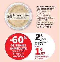 U Express Houmous extra l'atelier blini offre