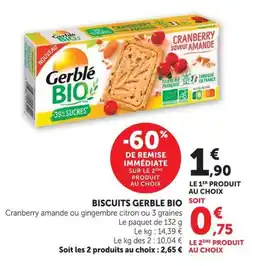 U Express Biscuits gerble bio offre