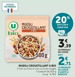 U Express Muesli croustillant u bio offre
