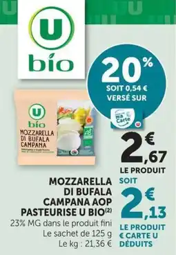 U Express Mozzarella di bufala campana aop pasteurise u bio offre