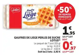 U Express Gaufres de liege perles de sucre lotus offre