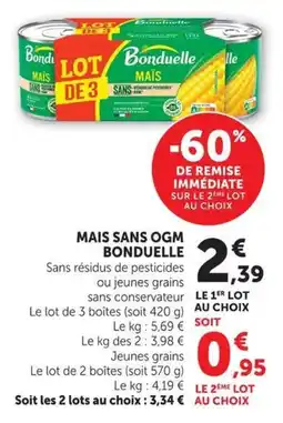U Express Mais sans ogm bonduelle offre