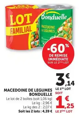 U Express Macedoine de legumes bonduelle offre