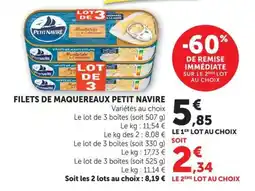 U Express Filets de maquereaux petit navire offre