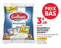 U Express Mozzarella pasteurise galbani offre