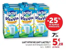 U Express Lait vita'vie uht lactel offre