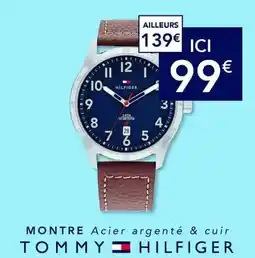 Trésor Bijoux Tommy hilfiger - montre acier argente & cuir offre