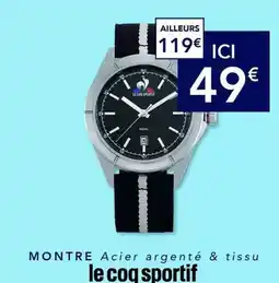 Trésor Bijoux Le coq sportif - montre acier argente & tissu offre