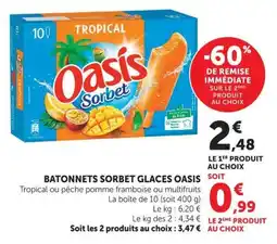 U Express Batonnets sorbet glaces oasis offre