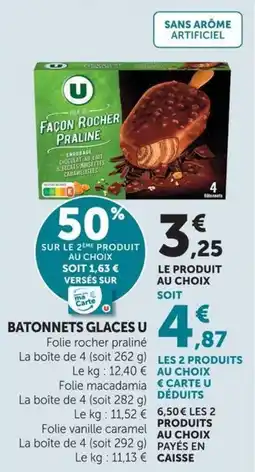 U Express Batonnets glaces u offre
