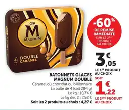 U Express Batonnets glaces magnum DOUBLE CARAMEL offre