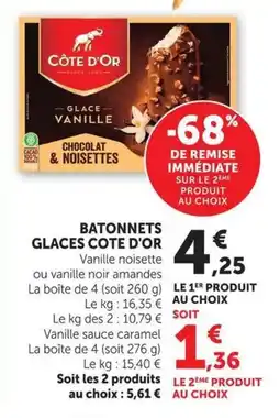 U Express Batonnets glaces cote d'or offre