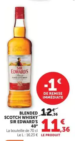U Express Blended scotch whisky sir edward's 40° offre
