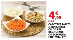 U Express Carottes râpées maraichères ou céleri rémoulade ou taboulé à l'orientale offre
