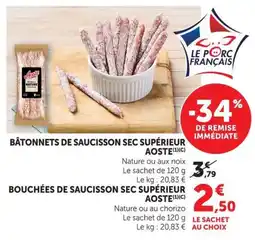 U Express Bouchées de saucisson sec supérieur aoste offre