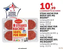 U Express hache pur boeuf 20% mg bigard offre