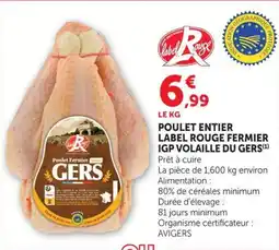 U Express Poulet entier label rouge fermier igp volaille du gers offre
