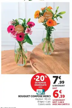 U Express Bouquet compose merci offre