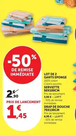 U Express Lot de 2 gants eponge offre