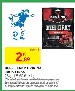 Intermarché Express Jack link's beef jerky original offre