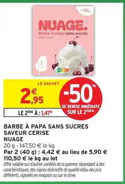 Intermarché Express Nuage barbe à papa sans sucres saveur cerise offre