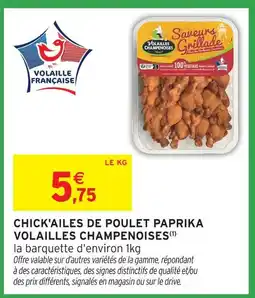 Intermarché Express Chick'ailes de poulet paprika offre