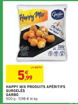 Intermarché Express Garbo happy mix produits apéritifs surgelés offre