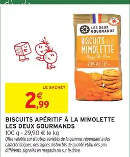 Intermarché Express Les deux gourmands biscuits apéritif à la mimolette offre