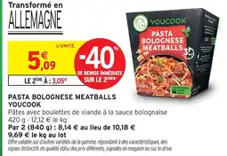 Intermarché Express Youcook pasta bolognese meatballs offre