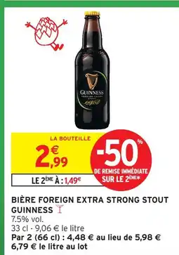 Intermarché Express Guinness bière foreign extra strong stout offre