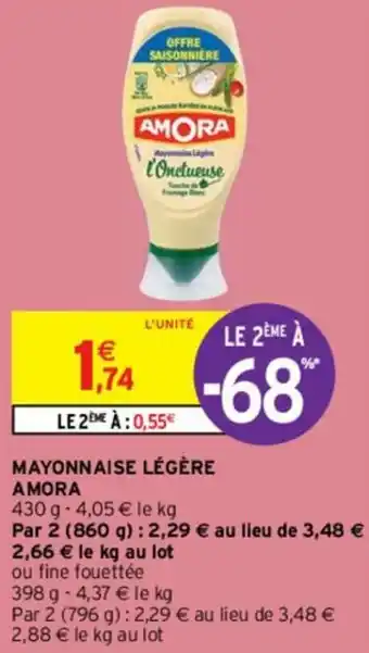 Intermarché Mayonnaise légère amora offre