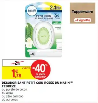 Désodorisant petit coin rosée du matin febreze