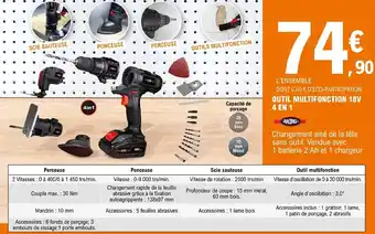 E.Leclerc Brico Outil multifonction 18V 4 en 1 offre