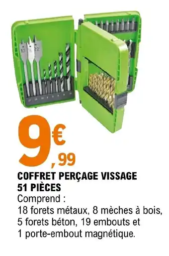 E.Leclerc Brico Coffret perçage vissage 51 pièces offre