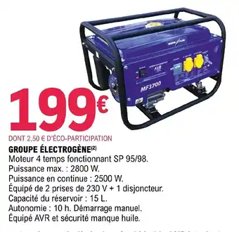 E.Leclerc Brico Groupe électrogène offre