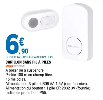 E.Leclerc Brico Carillon sans fil à piles offre