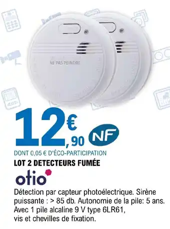 E.Leclerc Brico Lot 2 detecteurs fumée offre