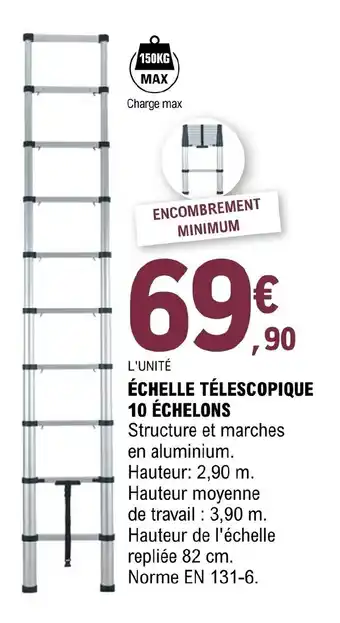 E.Leclerc Brico Échelle télescopique 10 échelons offre