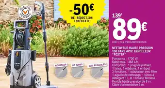 E.Leclerc Brico Nettoyeur haute pression 150 bars avec enrouleur offre