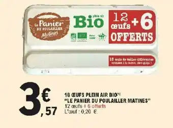 E.Leclerc 10 œufs plein air bio offre