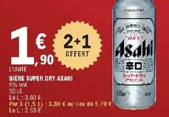E.Leclerc Bière super dry asahi offre
