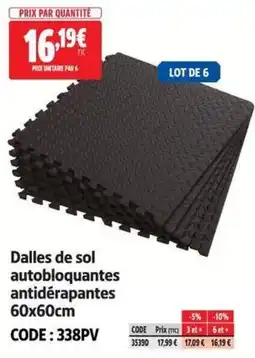 Screwfix Dalles de sol autobloquantes antidérapantes offre