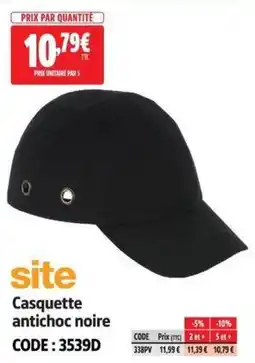 Screwfix Site Casquette antichoc noire offre