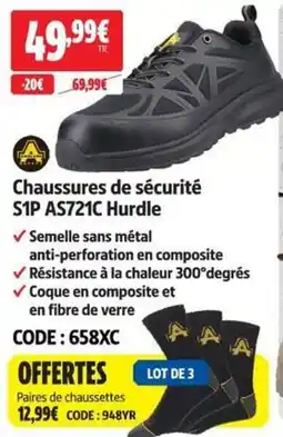 Screwfix Chaussures de sécurité S1P AS721C Hurdle offre