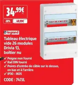Screwfix Tableau électrique vide 26 modules Drivia 13, boîtier nu offre